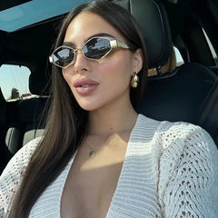 Sunglasses Women Steampunk Shades Retro Y2K Sunshade Mirror