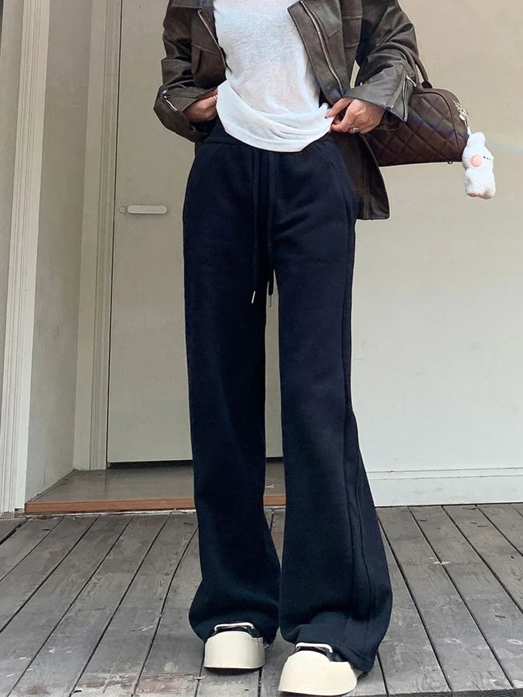 Harajuku Casual Sweatpants Women Loose High Waist Solid Pants Korean Streetwear