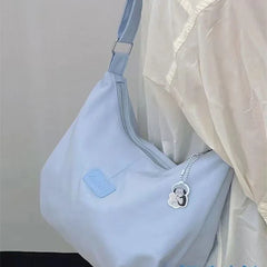 Casual Nylon Womens Shoulder Bag Korean Fashion Simple College Style Crossbody Bag