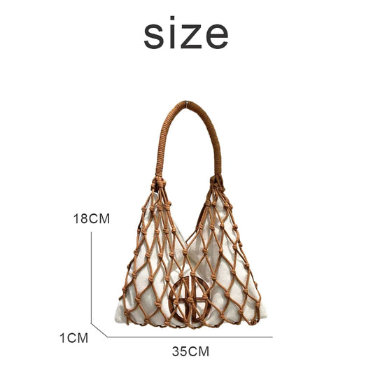 Hollow Out Slim Beach Bags For Women Luxury Designer Handbags Purses