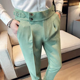 Suit Pants for Men Solid Color Formal Pantalones Hombre Casual Slim Fit Dress Pants