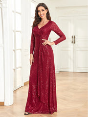 Homecoming Dresses: V-Neck Evening Dresses Wedding Party Sequins For Women
