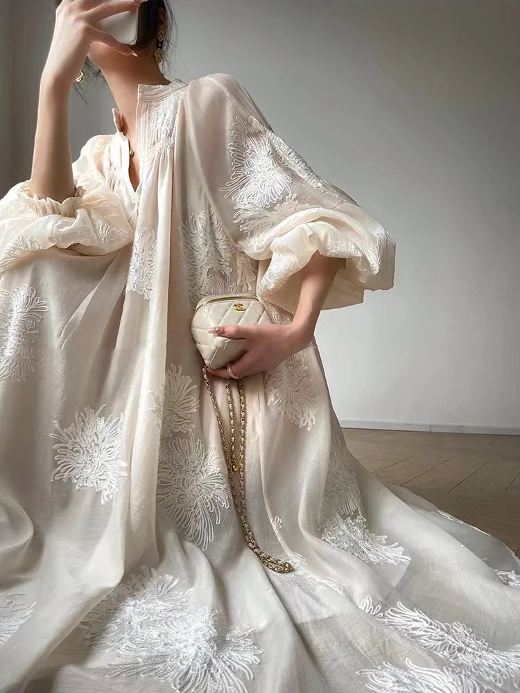 Evening Dresses: Embroidery Midi Dresses for Women Elegant Evening Party