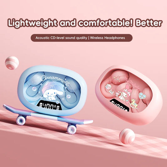 X53 Wireless Headphones Bluetooth Headset Smart Digital Display Volume Adjustment Cute Cartoon Ear Clip Wearing Comfortable