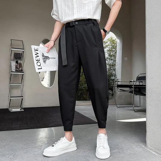 Men’s Suit Pants Casual Harajuku Wide-leg Harem Pants Male Fashion Loose Casual