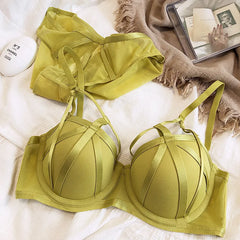 Women Lace Underwear Hollow Push Up Bra Set Classic Bandage Lingerie