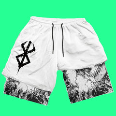 Y2K Men Streetwear Anime High Waist Oversize Breathable Gym Short Pants