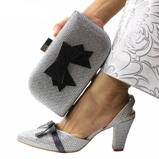 Matching Shoes and Bags: Italian Women Shoes and Bag to Matching Bag Set in Golden