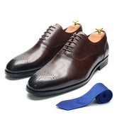 Italian Luxury Classic Mens Oxford Dress Shoes Genuine Leather Lace-up Brogue