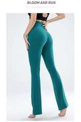 Women's leggings slim yoga pants women's high waisted wide leg pants sports