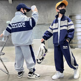 Fashion Boys Clothing Set Spring Autumn Patchwork Zipper Coat Pants 2Pcs For 4-12 Years Kids Tracksuits Teenager Casual Outfits
