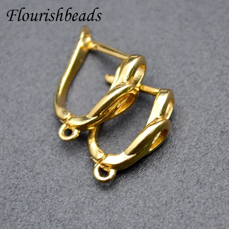 Nickle Free Anti-rust Real Gold Plating Metal Earring Hooks Women Jewelry Making Components 30pieces