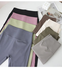 Spring Seamless Shark Leggings Women Mid-High Waist Tight Leggings