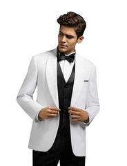 Tuxedo for Mens: Fit Men's 3 Pieces Wedding Suits Shawl Lapel One Button Blazer Dinner