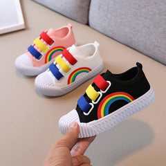Autumn Casual Shoes Canvas Shoes Girls' Shoes Rainbow Shoes for Kids