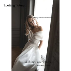 White Bridesmaid Dresses: A-Line Wedding Dress Strapless Boho Wedding Gown