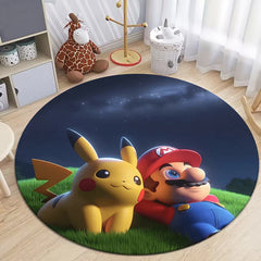 Super Mario cool Art Cartoon Print Round Carpet Living Room,kitchen,Sofa,Table