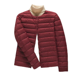 9 Color Women Puffer Jackets 90% Ultra Light Duck Down Women Matt Fabric