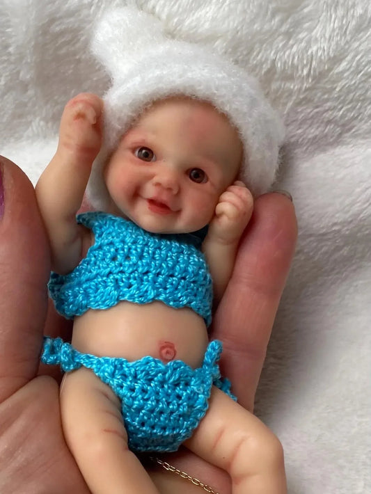 6 Inch Solid Silicone Reborn Doll Girl And Boy Lifelike Newborn Baby Cute Doll For Children Birthday Gifts