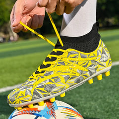 Soccer Cleats Long Spikes Ankle Football Boots FG Non-Slip Ultralight Men