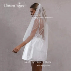 White Bridesmaid Dresses: Mini Ball Gown High Waist White Wedding Dress