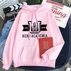 Anime Hoodies Simple Men Plus Size Streetwear Casual Warm Kangaroo Pocket
