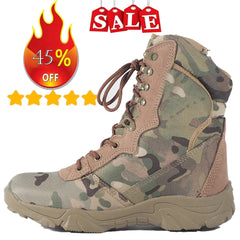 Men Military Tactical Boots Autumn Outdoor Waterproof Climbing Hiking Shoes Army Boots