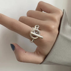 925 Sterling Silver Rings Party Jewelry Vintage Charm Double Layer