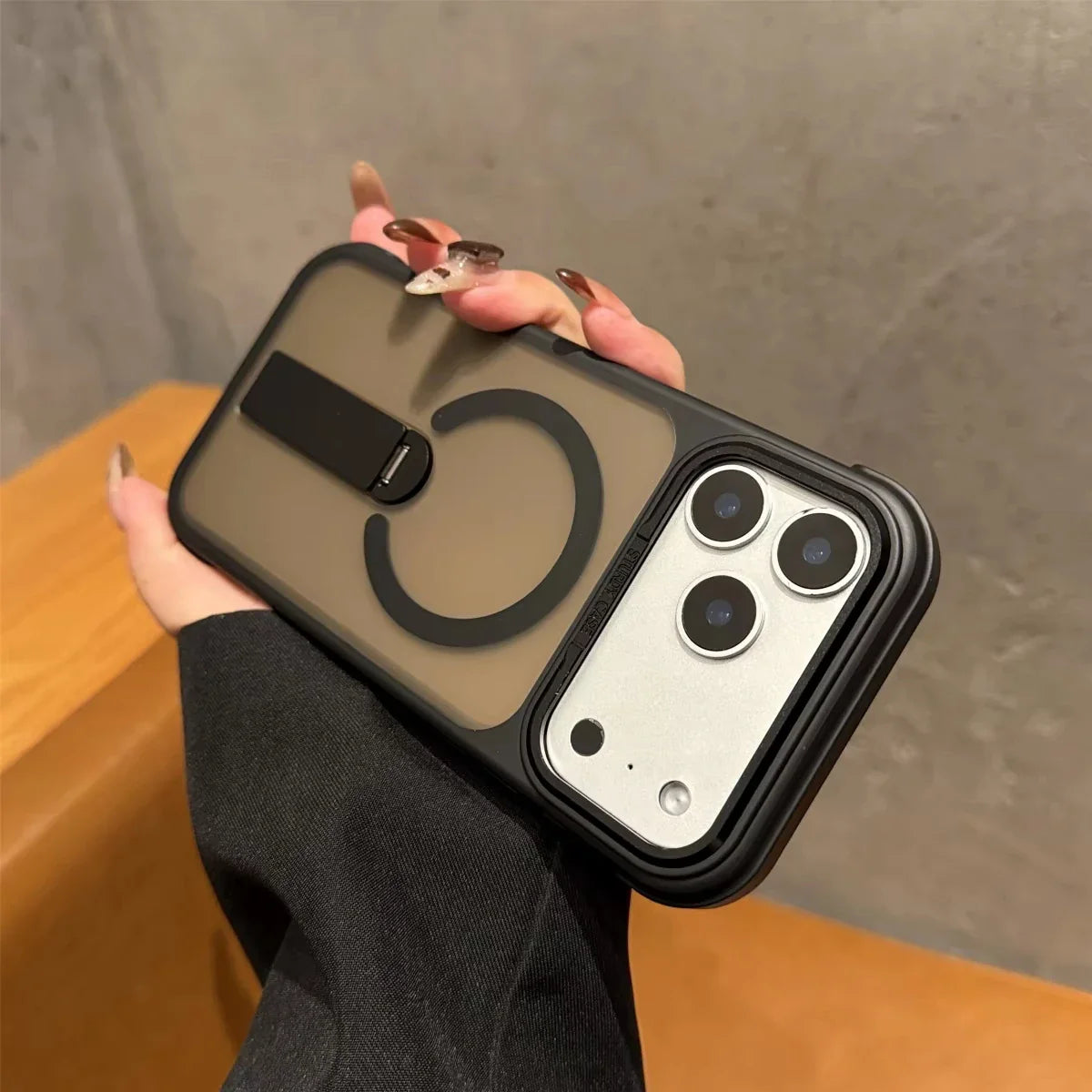 360° Rotate Metal Stand For Magsafe Phone Case For iPhone 17 Air 16 15 14 Plus 13 12 11 Pro Max Magnetic Wireless Charge Cover
