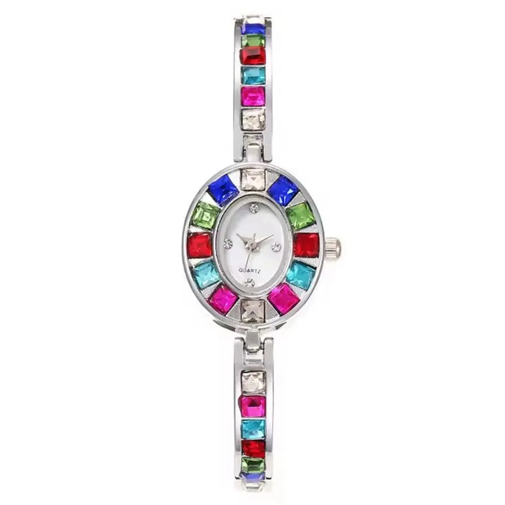 Fashion Rhinestone Women Watch Square Dial Ladies Quartz Watches Bracelet Band Wristwatches