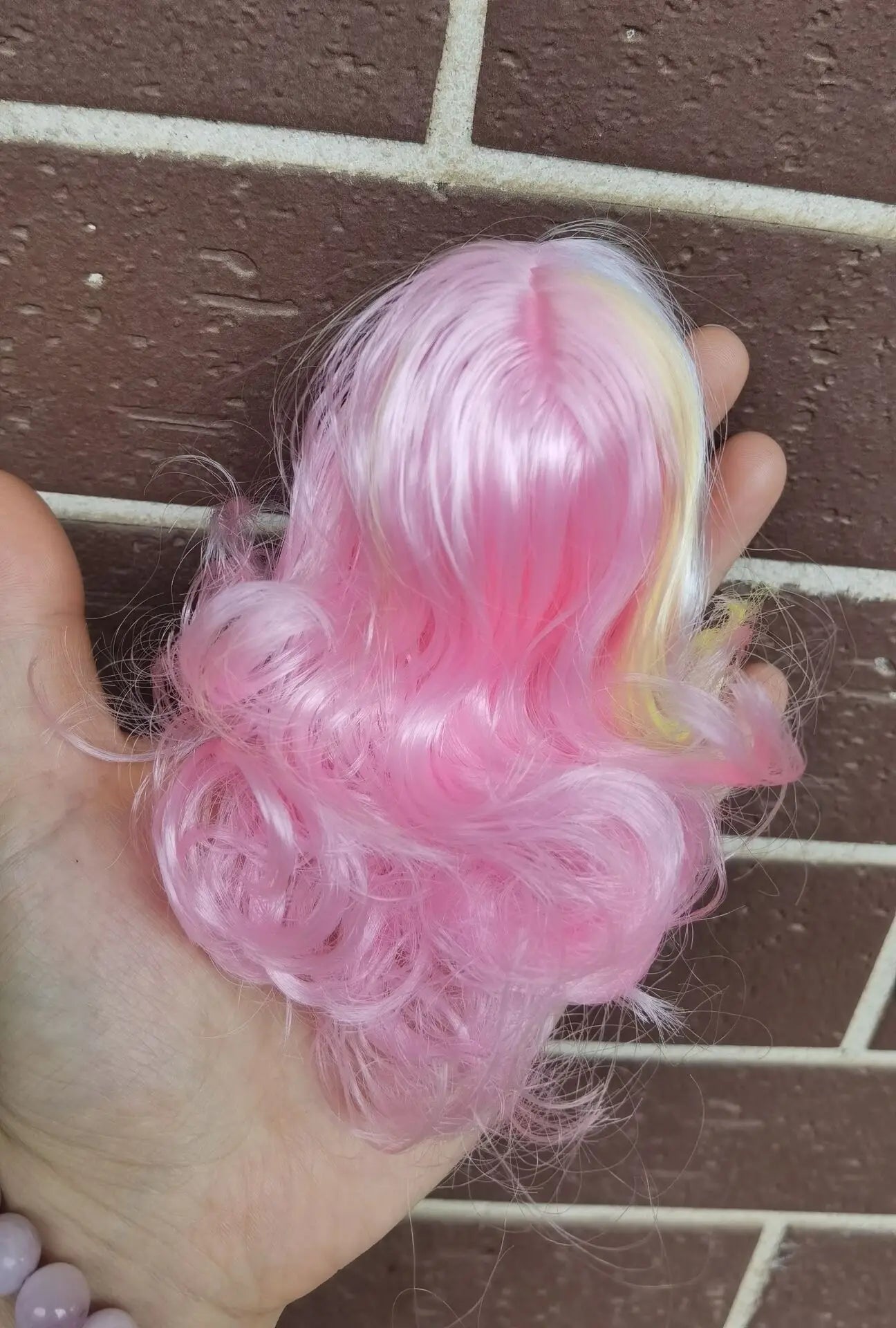 Wig For Doll Toy Head Princess Doll Head Candy Color DIY Toy Wig Children Birthday Gift Black Purple Pink Green Gold 1/6 1/4 Wig