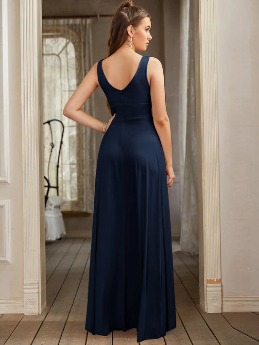 Evening wear Dresses: Women Evening Dresses Sister Group Split V Neck