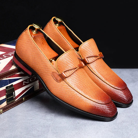 formal shoes men Leather Spring Autumn Oxford Loafers Breathable Flats Men