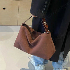 Women Suede Shoulder Bag Crossbody Bag Adjustable Strap Hobo Purse