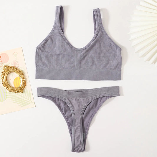 Women Bra Set Lingerie Female Seamless Underwear Bralette Tops Basic Stretchy