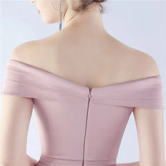 Homecoming Dresses: Women's Off Shoulder Evening Dress Long Soft Satin Formal
