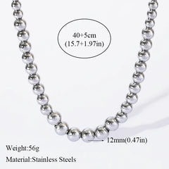 316L Stainless Steel Metal Cuban Chain Necklace For Women Hip Hop Punk Waterproof