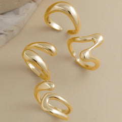 One Set Irregular Geometric Rings For Women Men Girls Punk Fashion Beach
