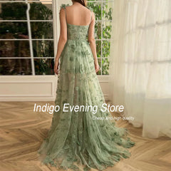 Homecoming Dresses: Prom Dresses A-Line Strapless Split 3D Butterfly Open Back