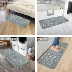 1pc Large kitchen Mat Bathroom Floor Mat Cobblestone Embossed Soft Absorbent