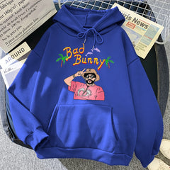 Bad Bunny Beach Vacation Print Women Clothing Fashion Oversize Hoodies Creativity