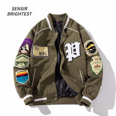 American Retro Baseball Jacket Male Spring And Autumn Loose Embroidery Tide Jacket