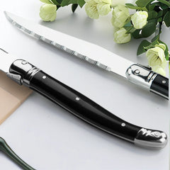 9'' Laguiole Steak Knives Set Serrated Triple Rivet Ergonomic Handle Stainless Steel