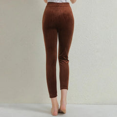 Plush Thick Casual Pants Women's Corduroy Warm Pants Autumn Winter Leggings