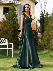 Formal attire Dresses: V Neck Green Sequin Evening Dress Long Women Dress