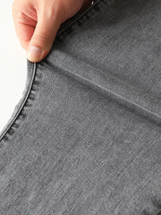 Plus Size Gray Jeans for Women Stretchy High Waist Mom Jeans Harem