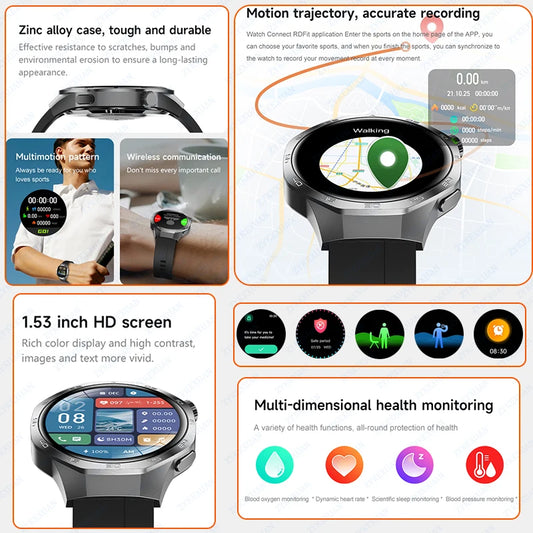 For Huawei Watch GT5 Pro Smart Watch 1.53 Inch HD AMOLED Screen
