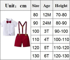 1 2 3 4 5 6 Years Boy Wedding Summer Clothes Star Print Suspender Set Kid Cotton Solid T-shirt Shorts Children Toddler Suits
