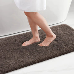 Bathroom Rug Mat Shaggy Soft Absorbent Bath Rug Non Slip Thick Plush Machine