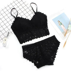Women's Bra Set Beauty Back Tops Lace Push-up Bras and Panty Sets